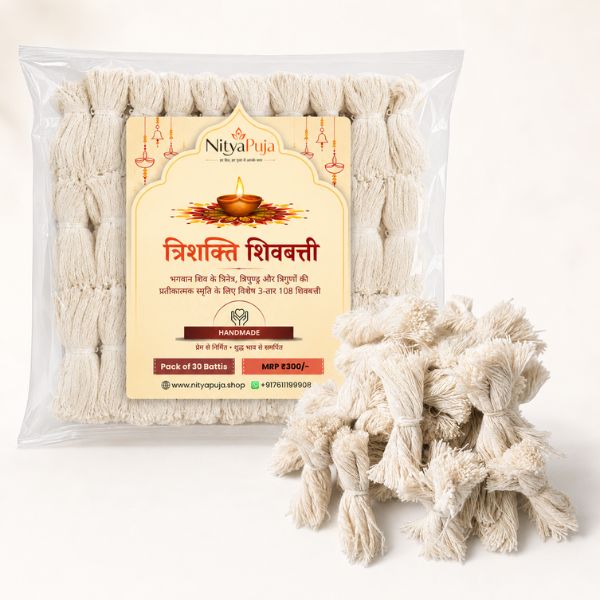 3-तार शुद्ध सूत की 108 शिवबत्ती